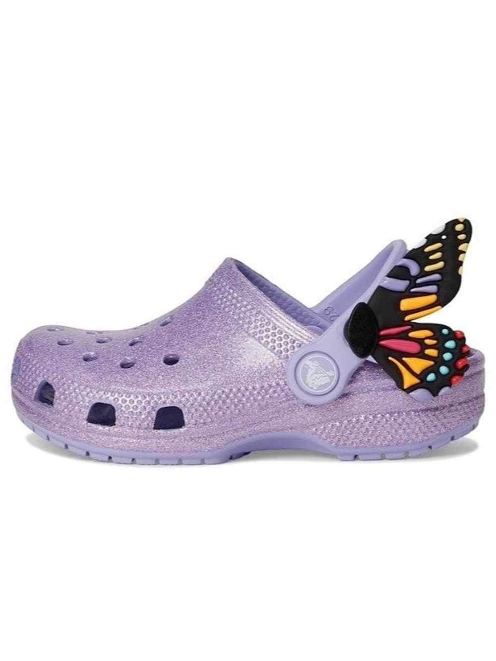 New Toddler size 5 Crocs Classic Clog Butterfly Clogs Purple & Black